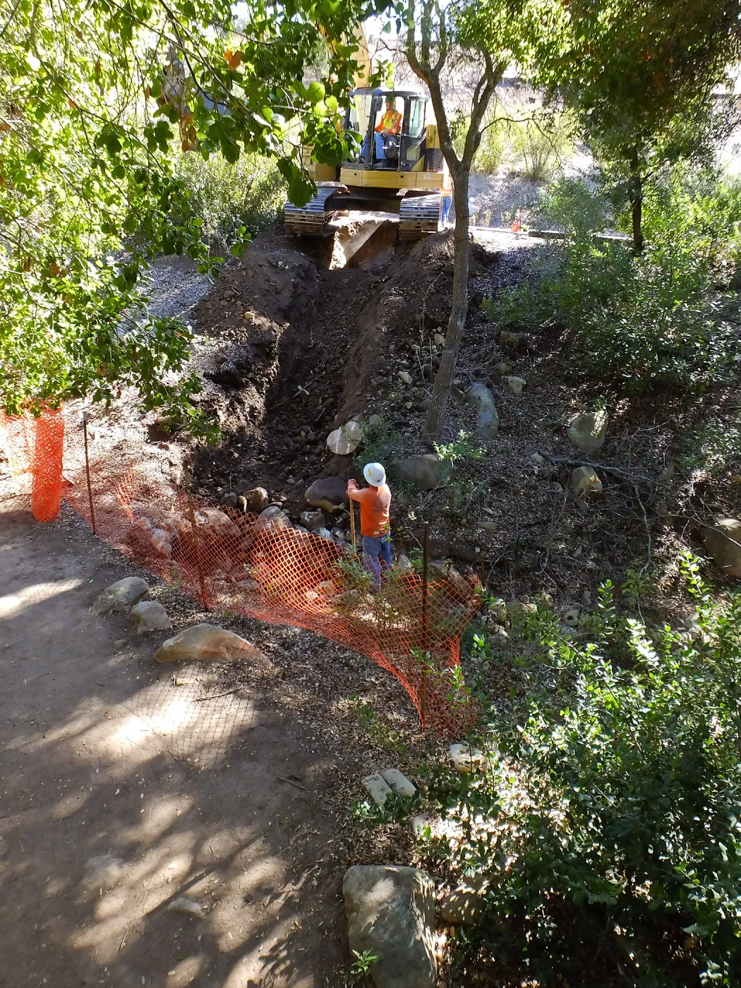 Pritzlaff Conservation Center Construction, Storm Drain installation, Arroyo