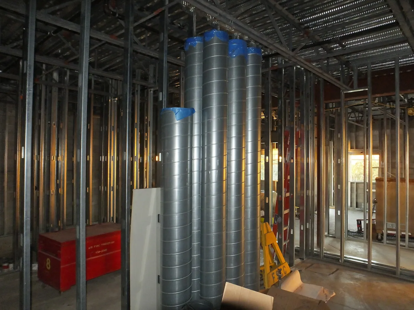 Pritzlaff Conservation Center Construction, looking northeast across first floor common area