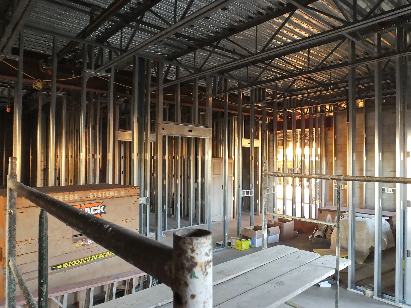 Pritzlaff Conservation Center Construction, looking northwest across first floor common area
