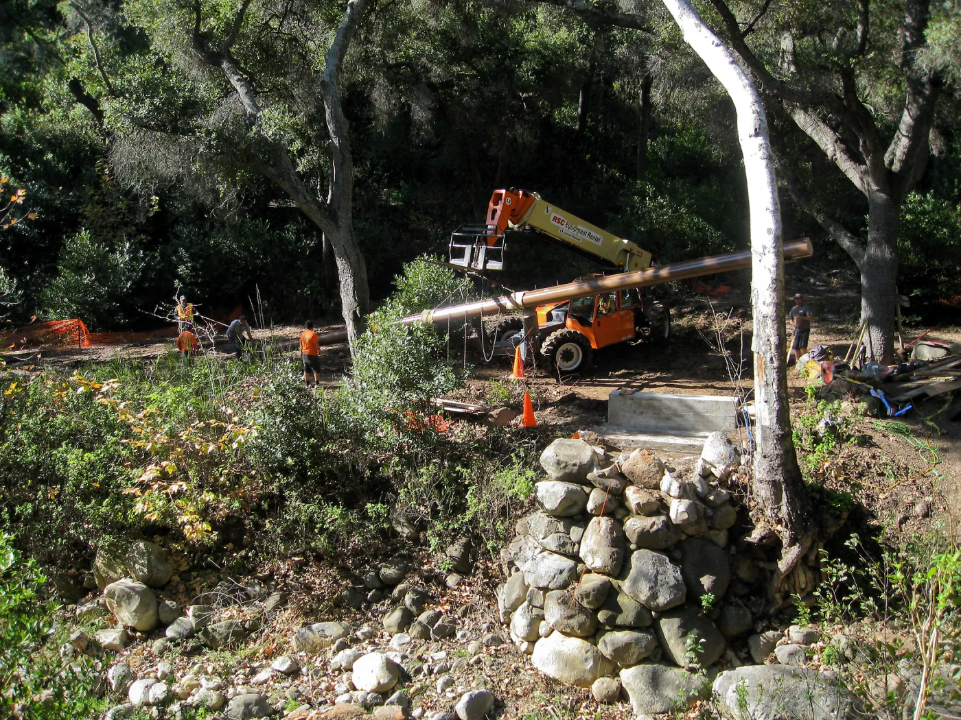 Bridge supports for the Campbell Bridge have arrived