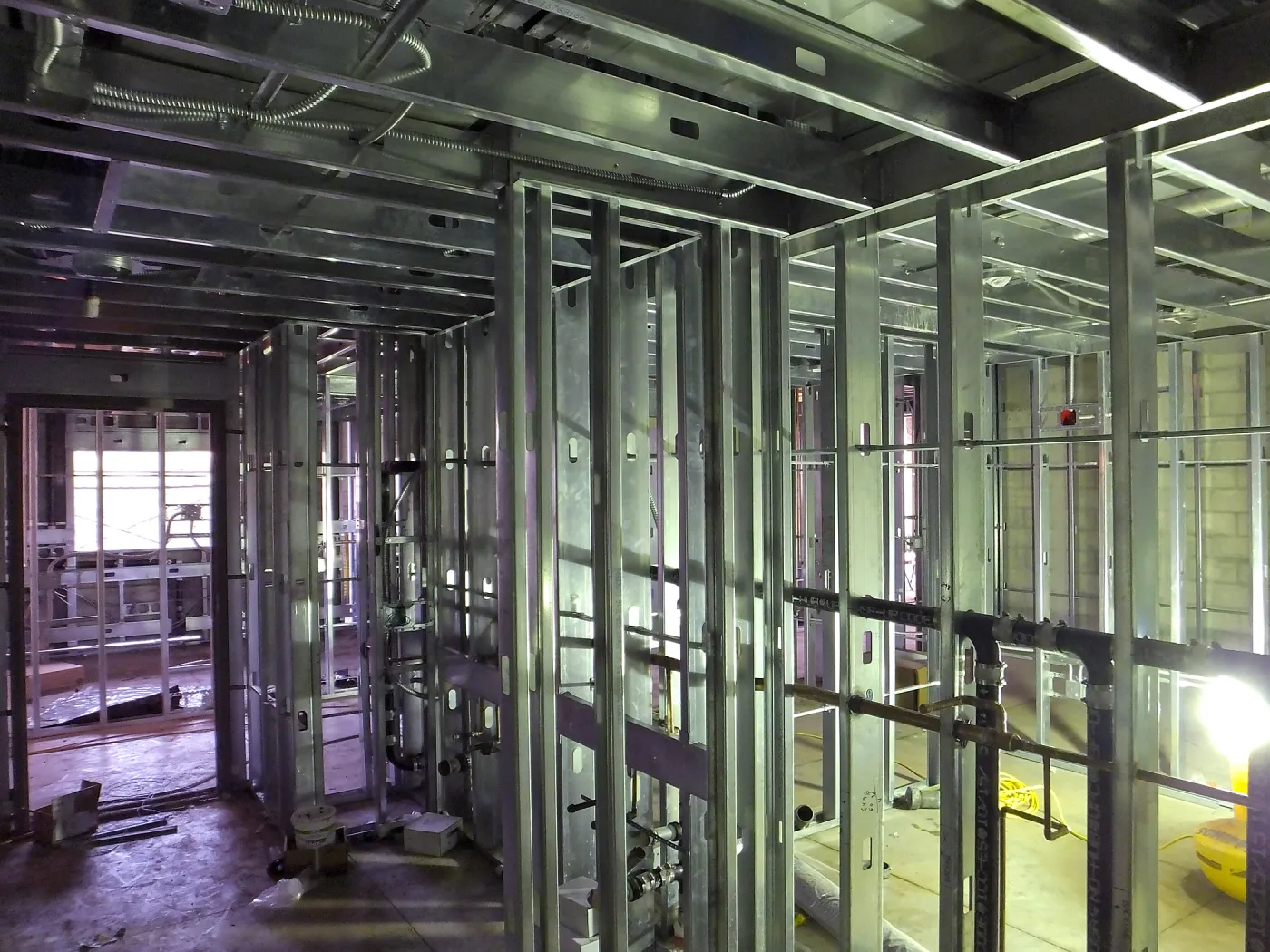 Pritzlaff Conservation Center Construction, looking southeast across first floor common area