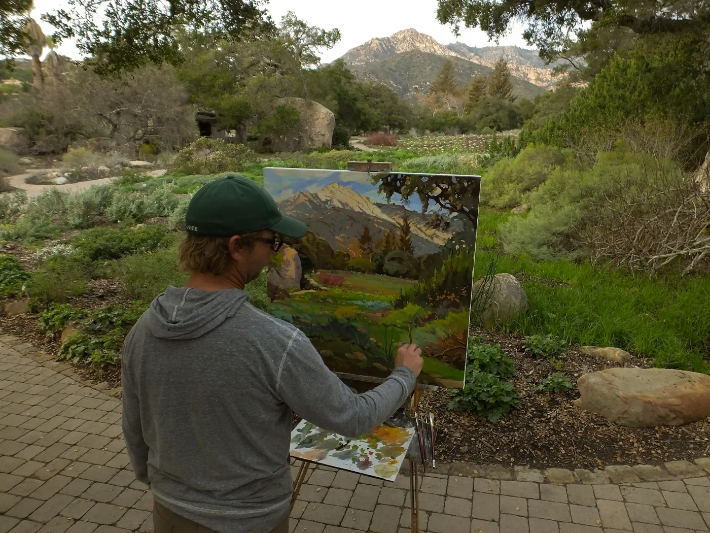 Plein Air artist Chris Potter working at SBBG
