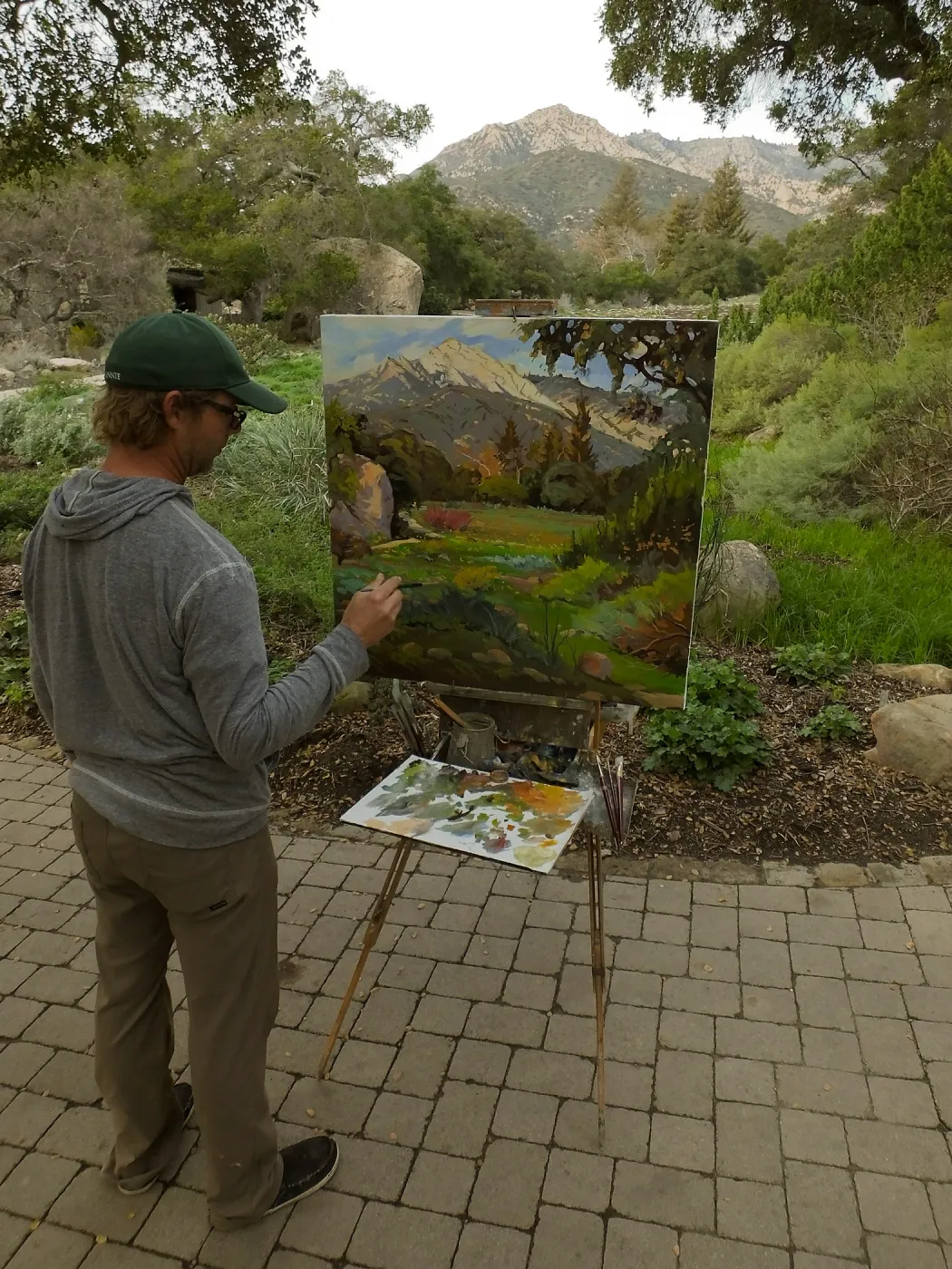 Plein Air artist Chris Potter working at SBBG