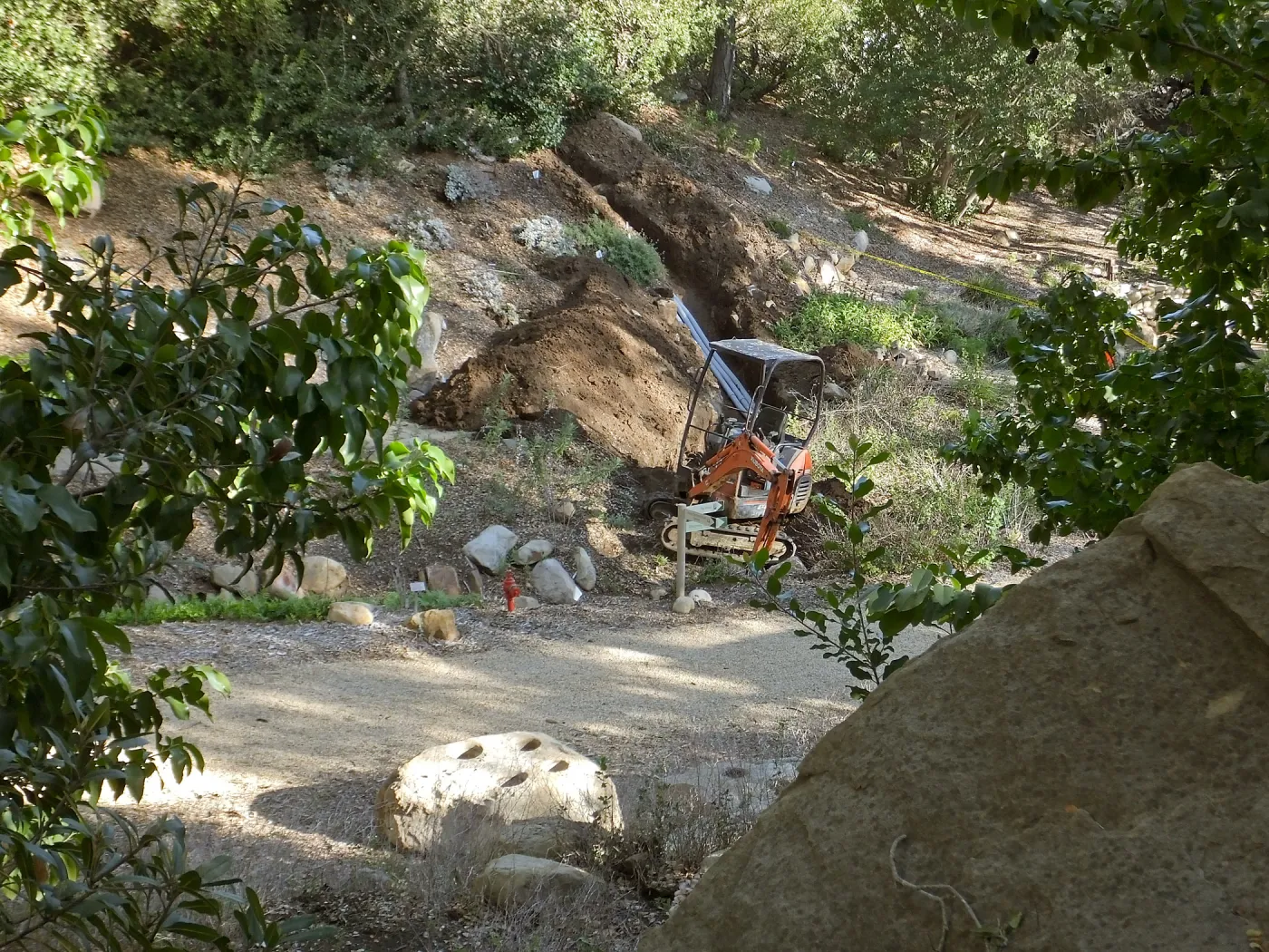 Power and data conduit being installed in the Arroyo Section