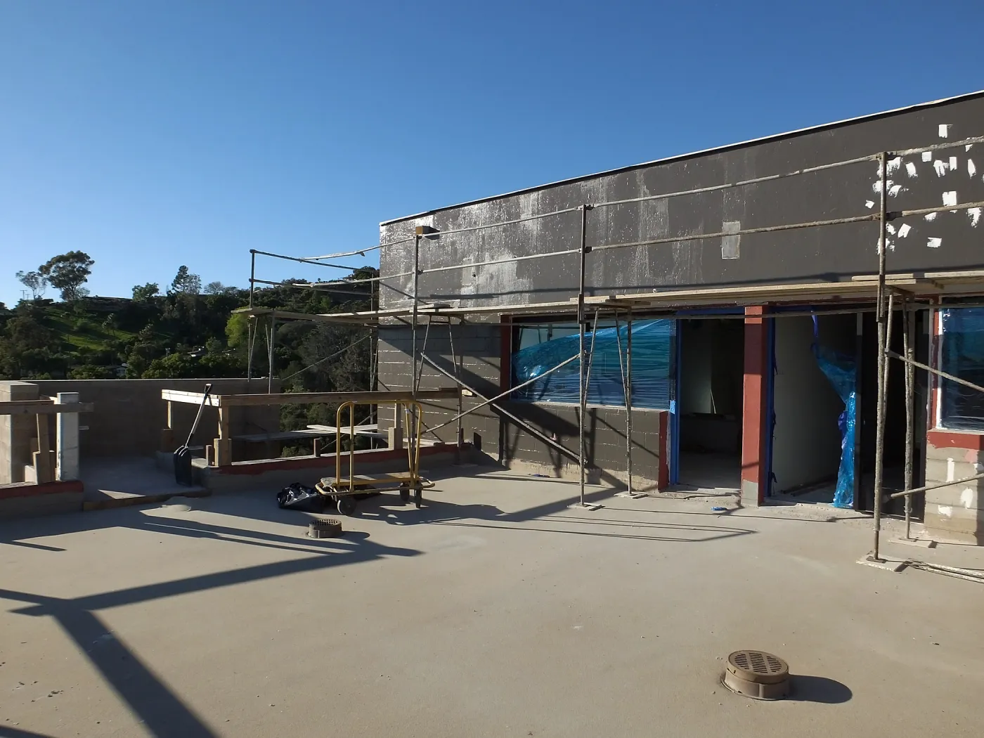 Pritzlaff Conservation Center Construction, looking northwest across deck