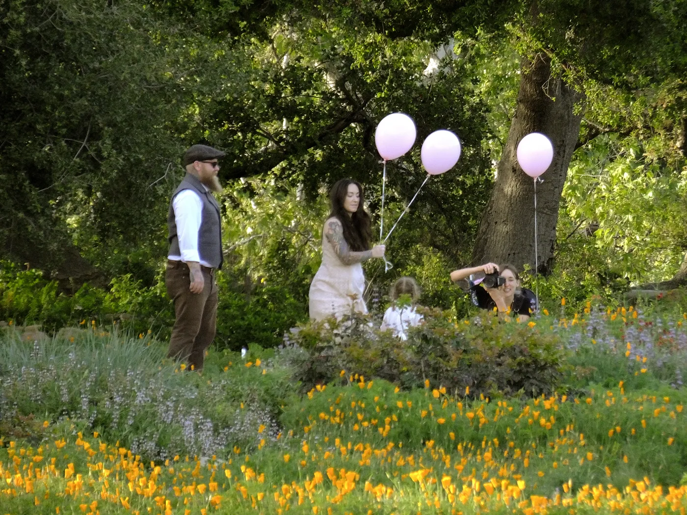 Photographer and family in Garden