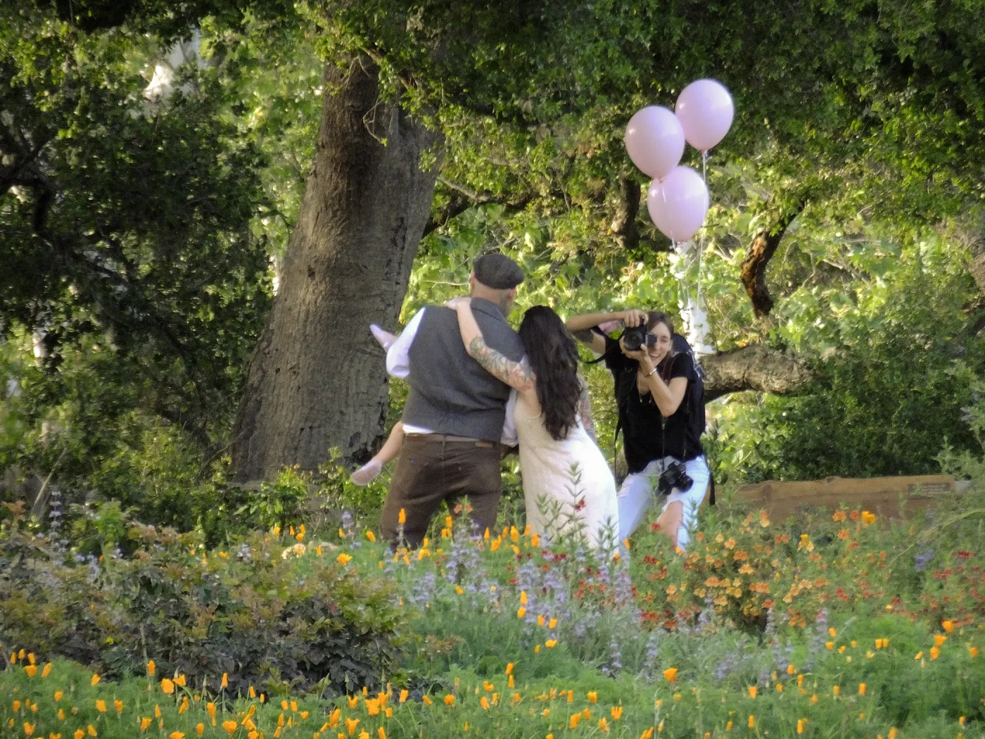 Photographer and family in Garden