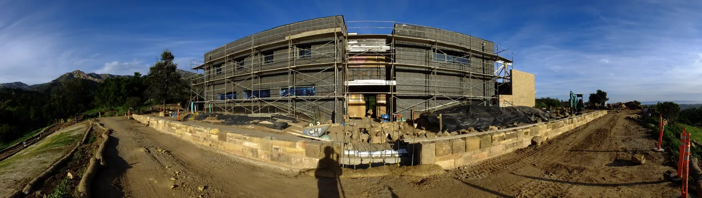 Pritzlaff Conservation Center Construction, panorama of west face