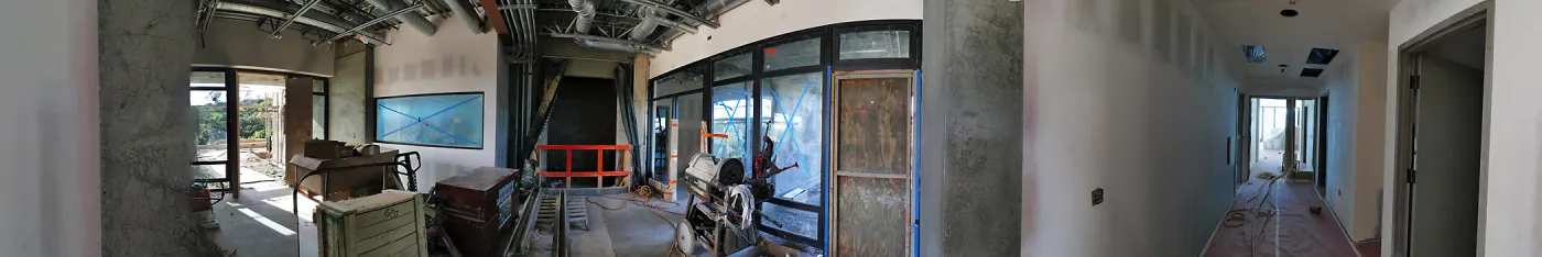 Pritzlaff Conservation Center Construction, Panorama of lobby and central hallway