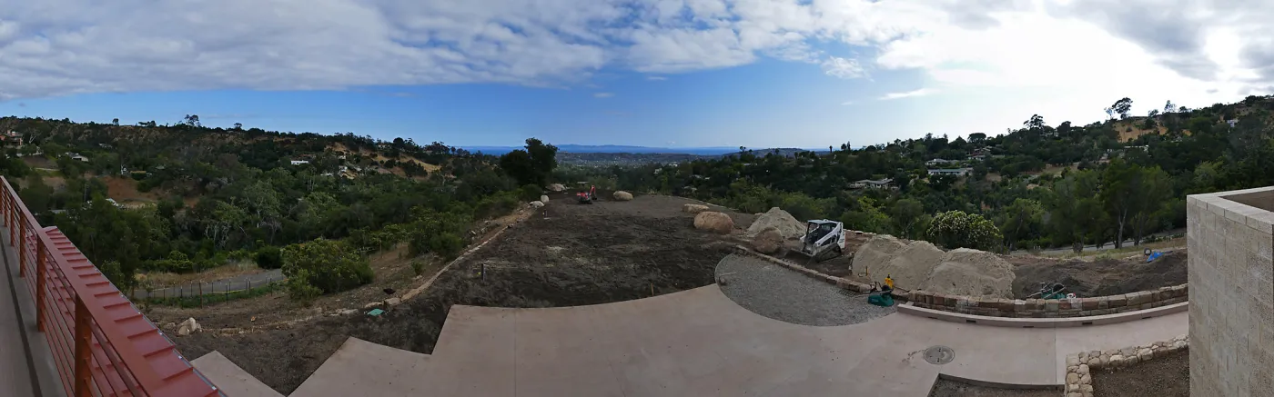 Island View Garden Installation, panorama from Pritzlaff Conservation Center Deck