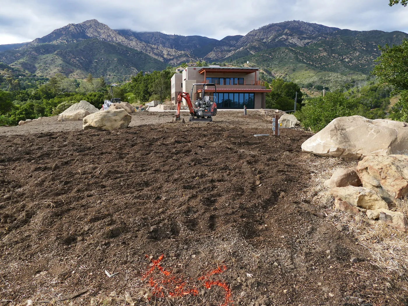 Island View Garden Installation, view looking northeast from south steps