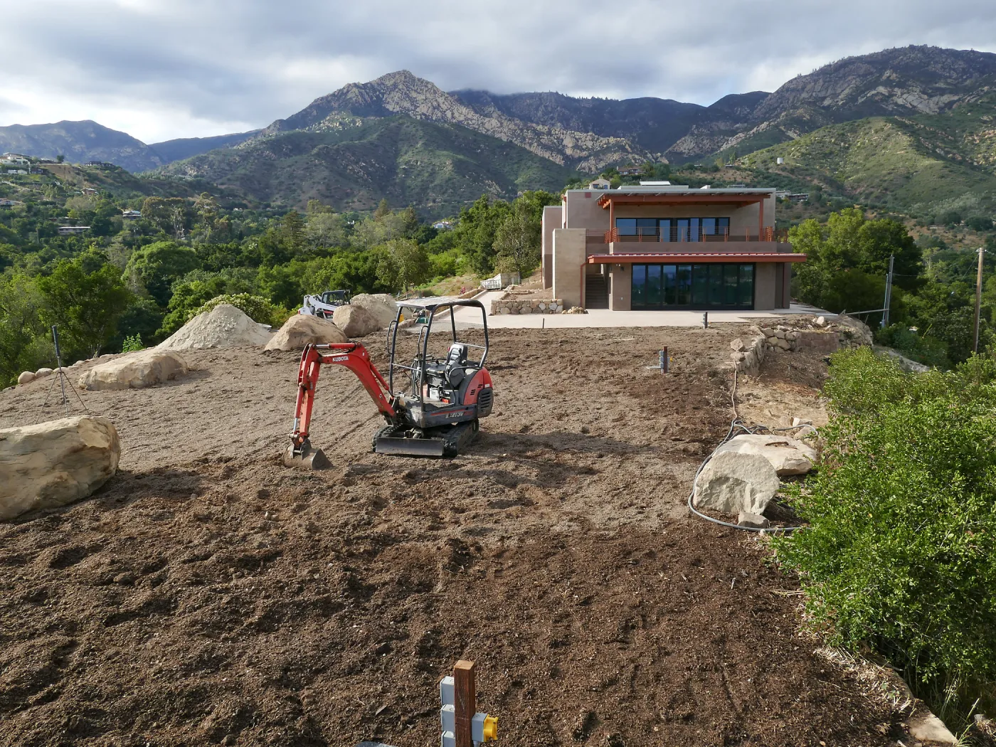 Island View Garden Installation, view looking northeast from boulder near south steps