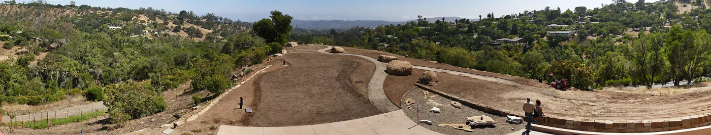 Island View Garden Installation, panorama from Pritzlaff Conservation Center Deck