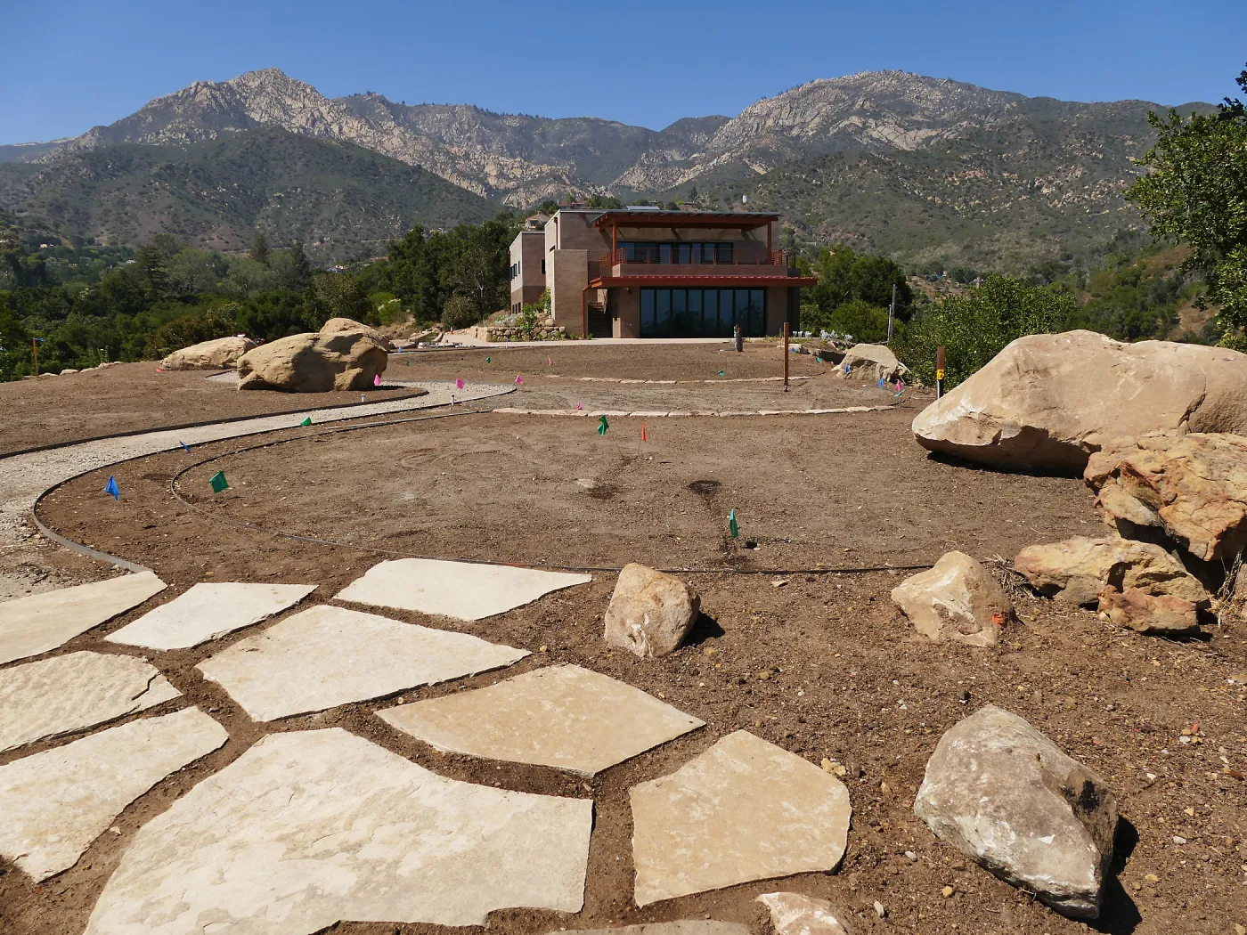 Island View Garden Installation, view looking northeast from south steps