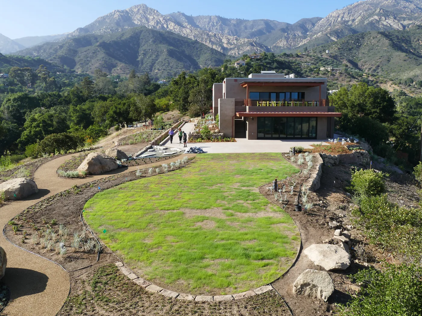 Island View Garden Installation, view looking northeast from boulder near south steps