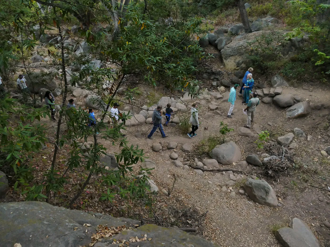 Member Appreciation Month, Full Moon Hike, hikers at lower creek crossing