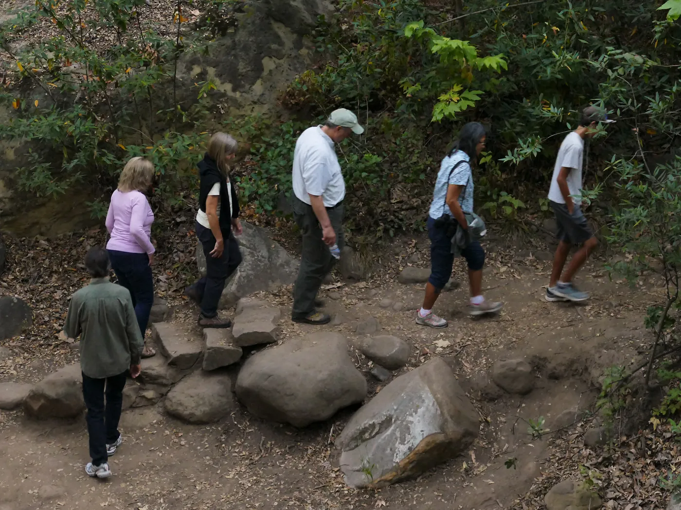 Member Appreciation Month, Full Moon Hike, hikers at lower creek crossing