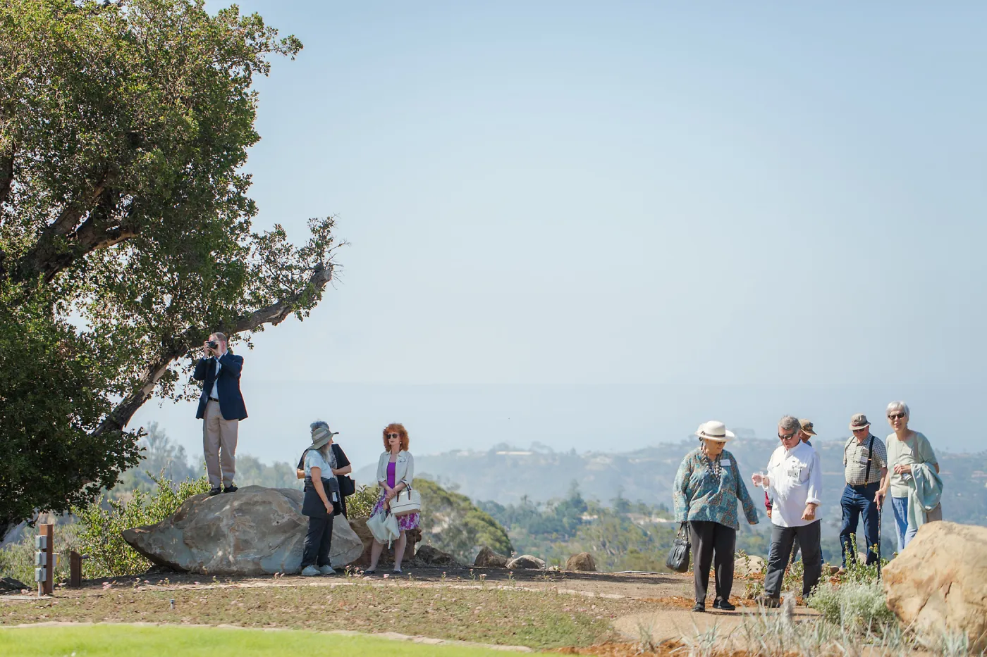 Pritzlaff Conservation Center Ribbon Cutting Celebration, guests exploring the newly planted Island View Garden