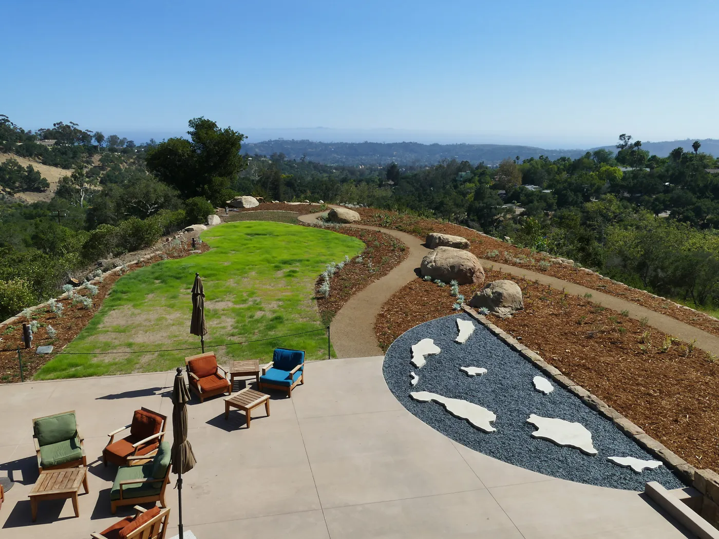 Island View Garden Installation, view looking southwest from Pritzlaff Conservation Center Deck