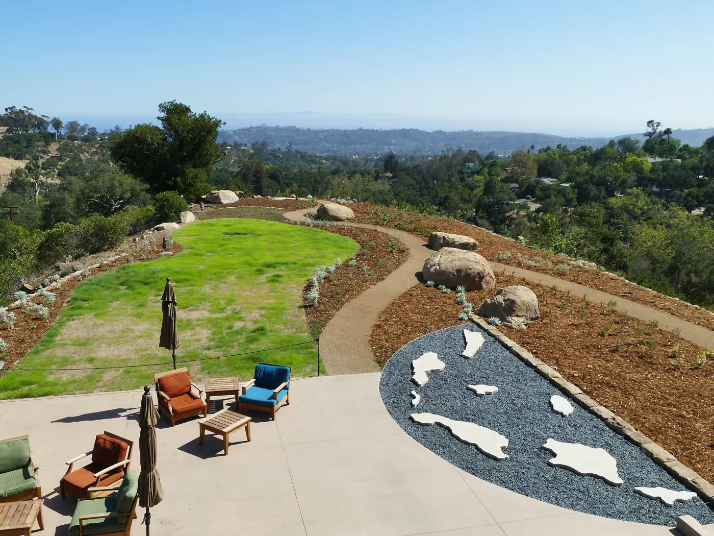 Island View Garden Installation, view looking southwest from Pritzlaff Conservation Center Deck