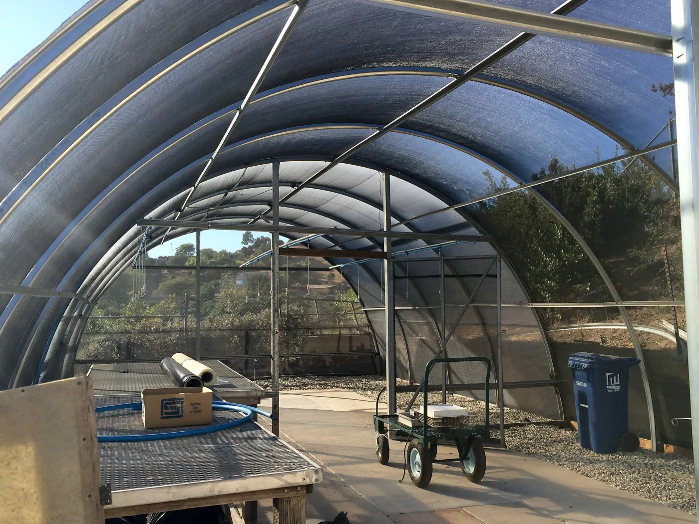 Hoop house at Hort Unit