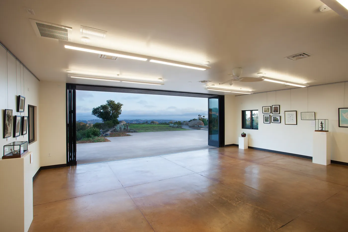 Pritzlaff Conservation Center interior, Exhibit Room, looking southwest