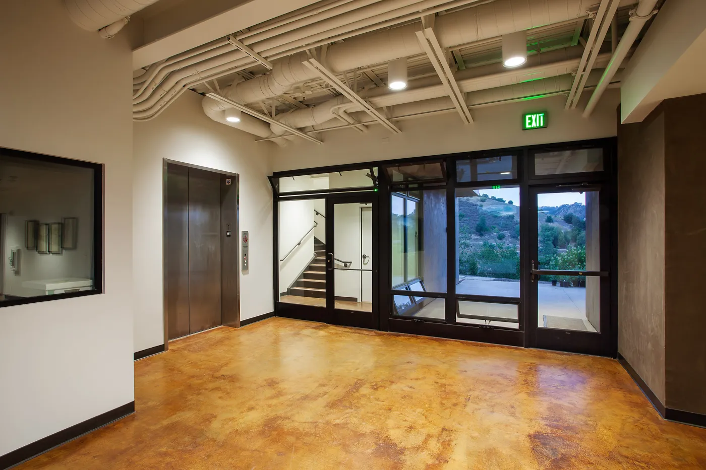 Pritzlaff Conservation Center interior, lobby looking east
