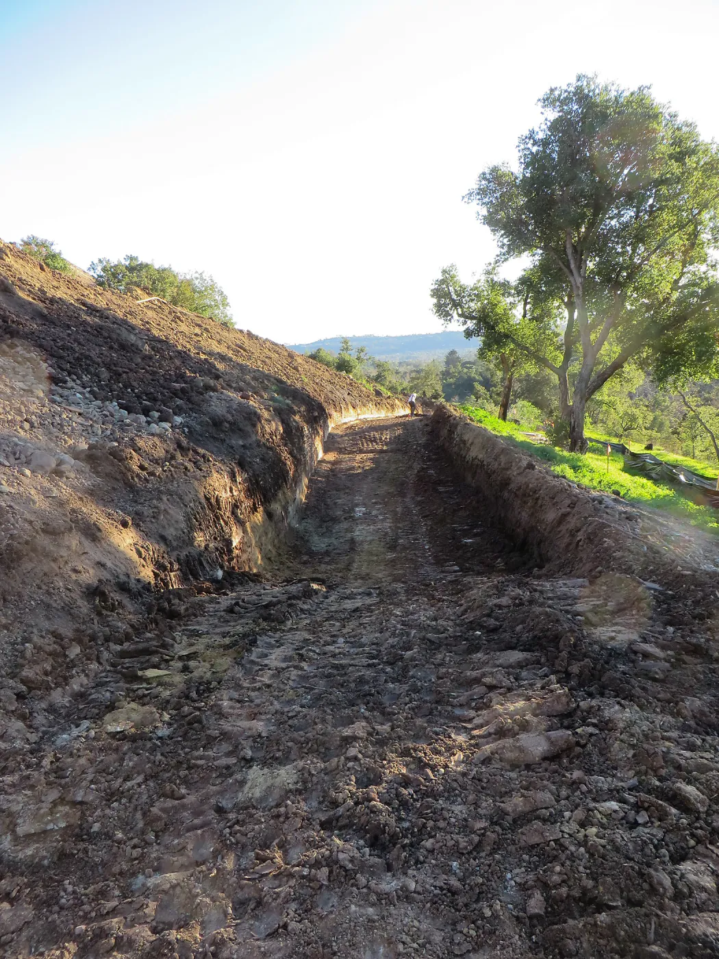 PCC construction, west slope grading