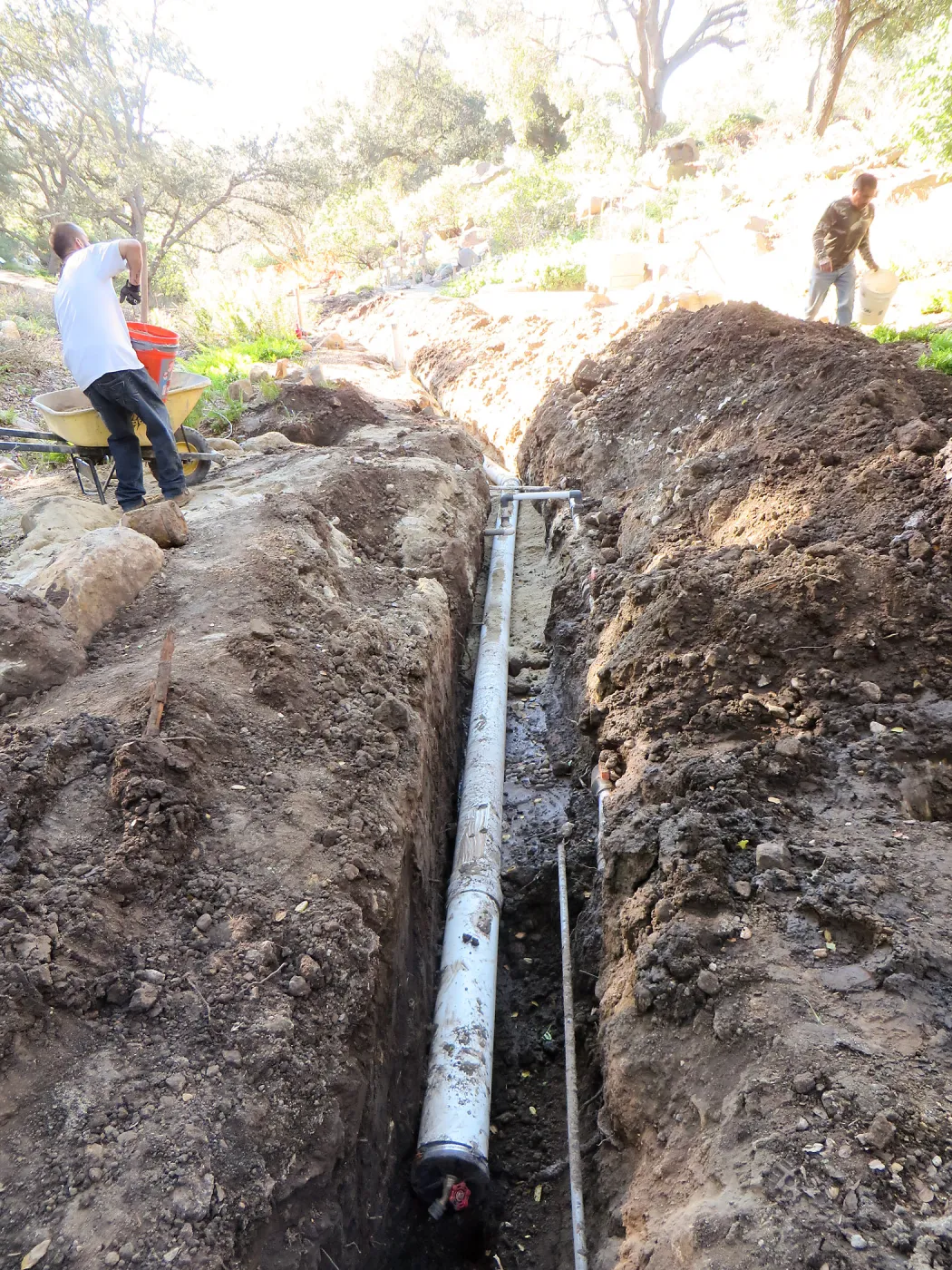 Sewer line installation in Arroyo