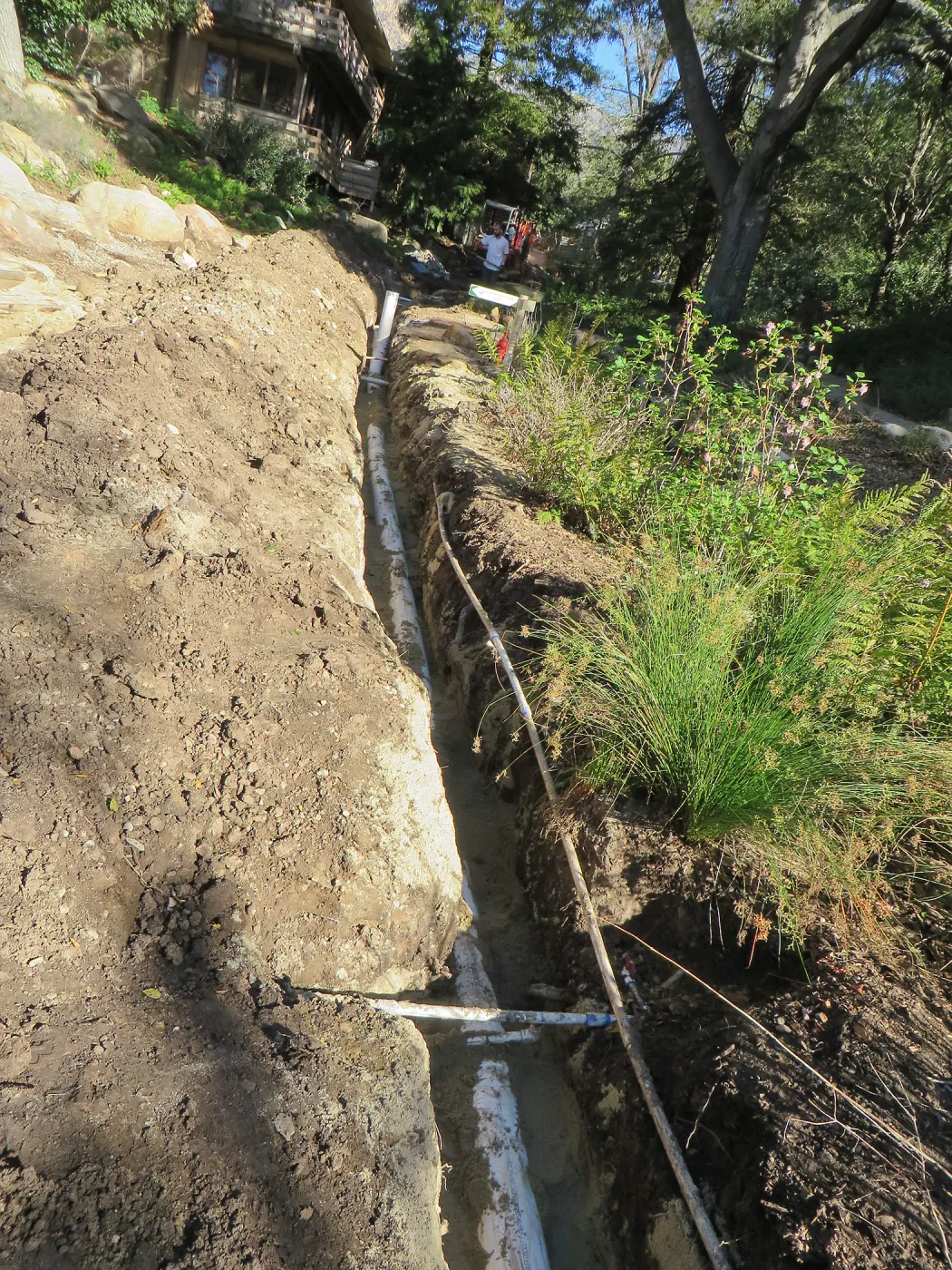 Sewer line installation in Arroyo