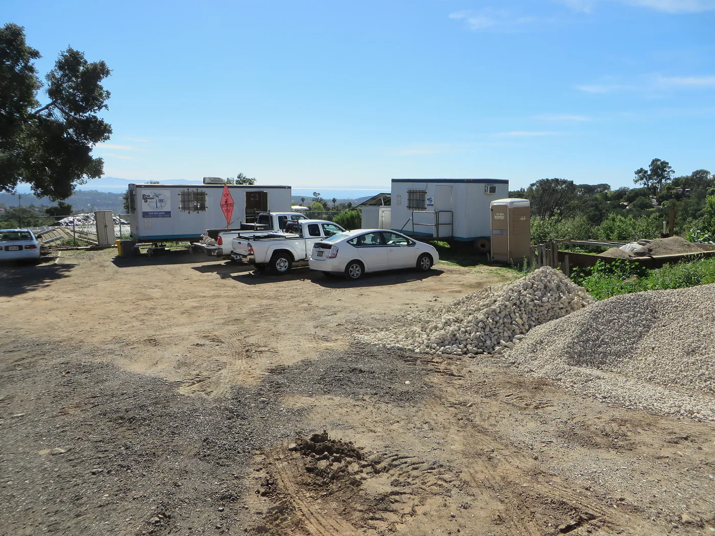 Upper parking lot during construction