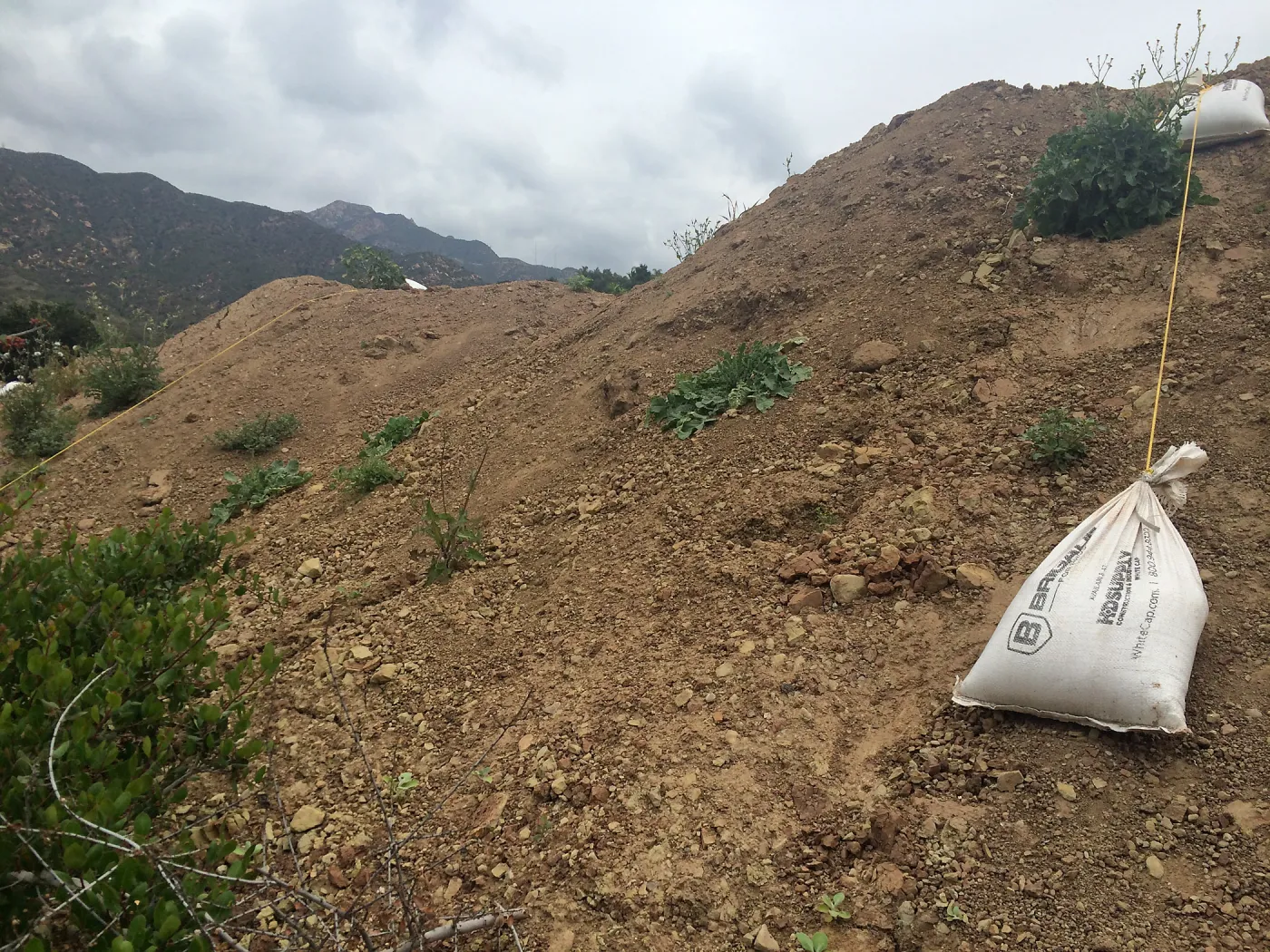 Soil pile, uppper parking lot