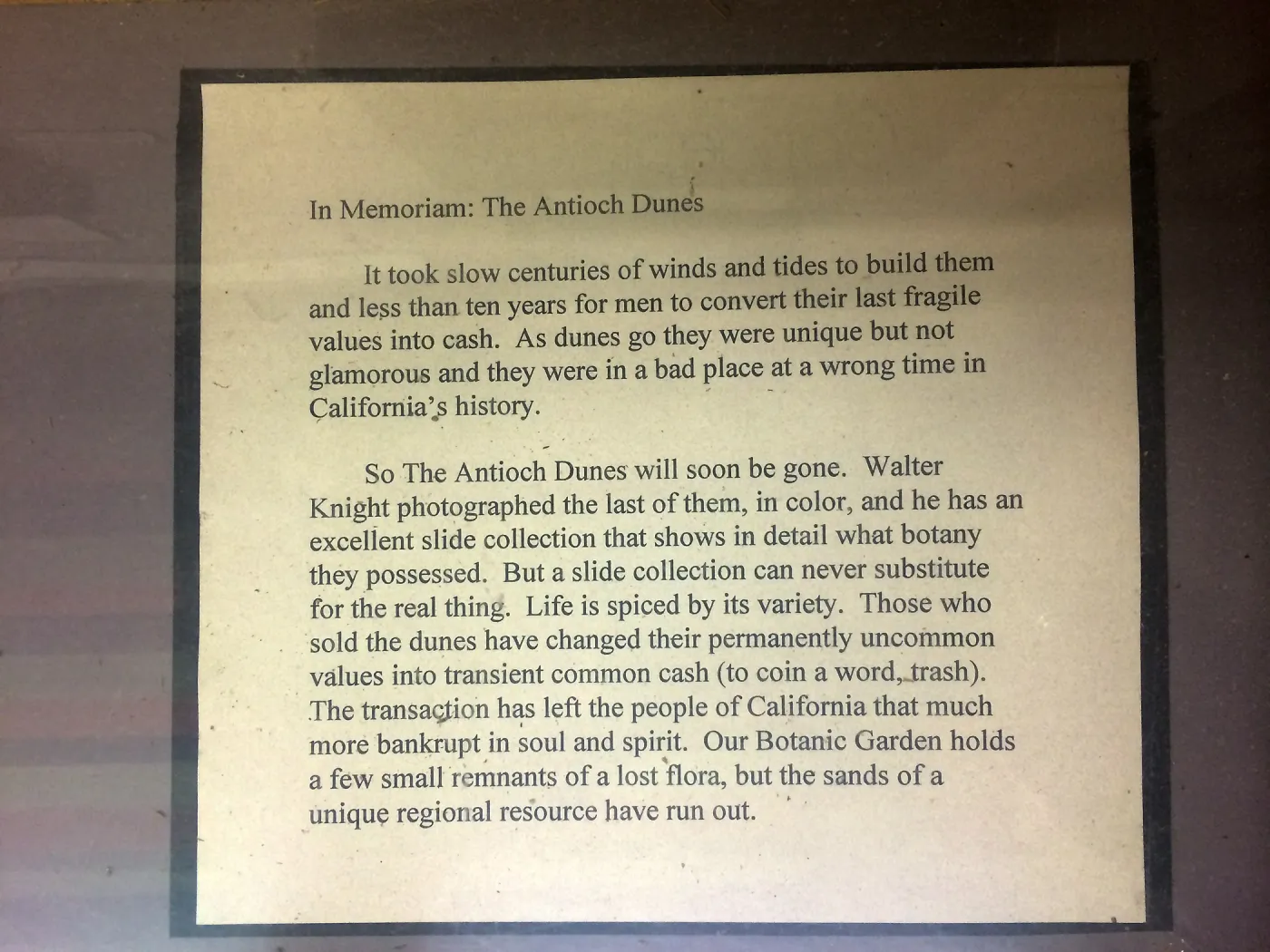 Exhibit at Tilden Regional Parks Botanic Garden