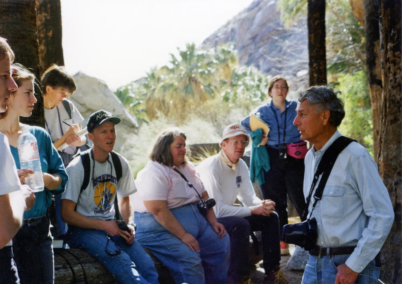 JR Bob Haller UCSB Bot103A field trip to Borrego Palms Canyon, 1993