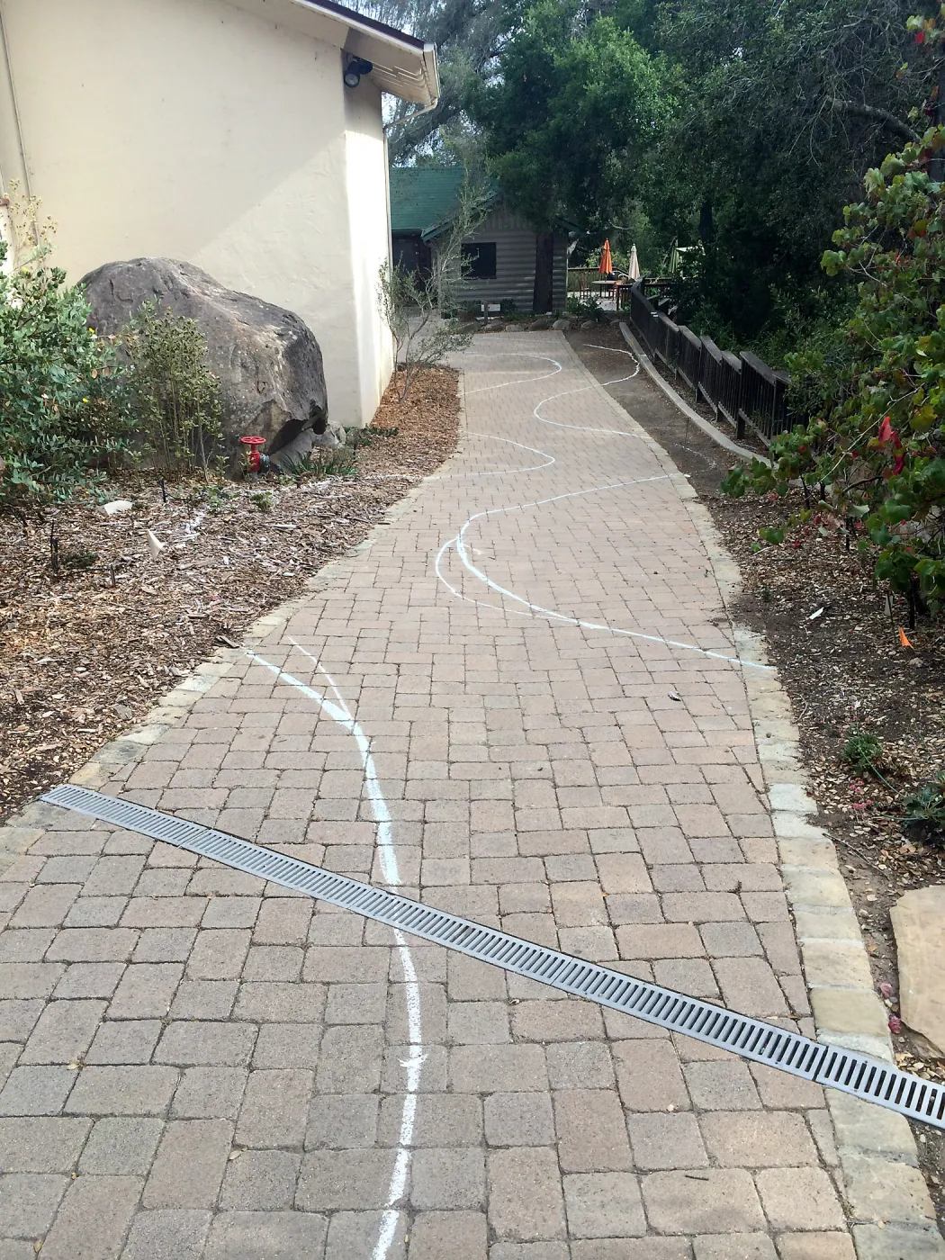 Laying out the path in the Home Demo Garden
