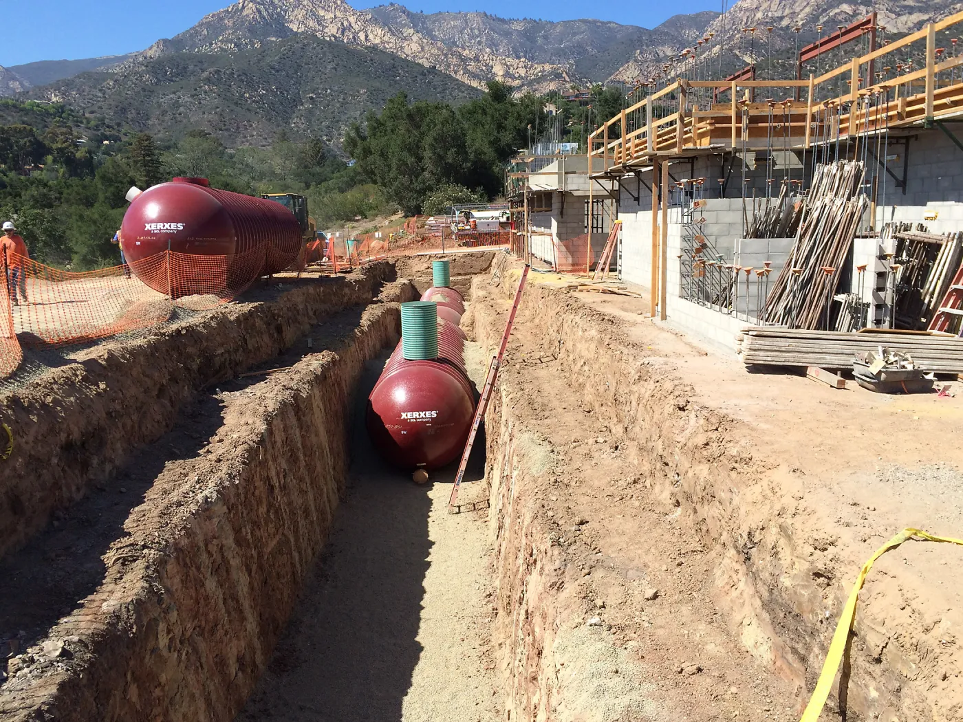 Pritzlaff Conservation Center construction, Storm water detention tank installation