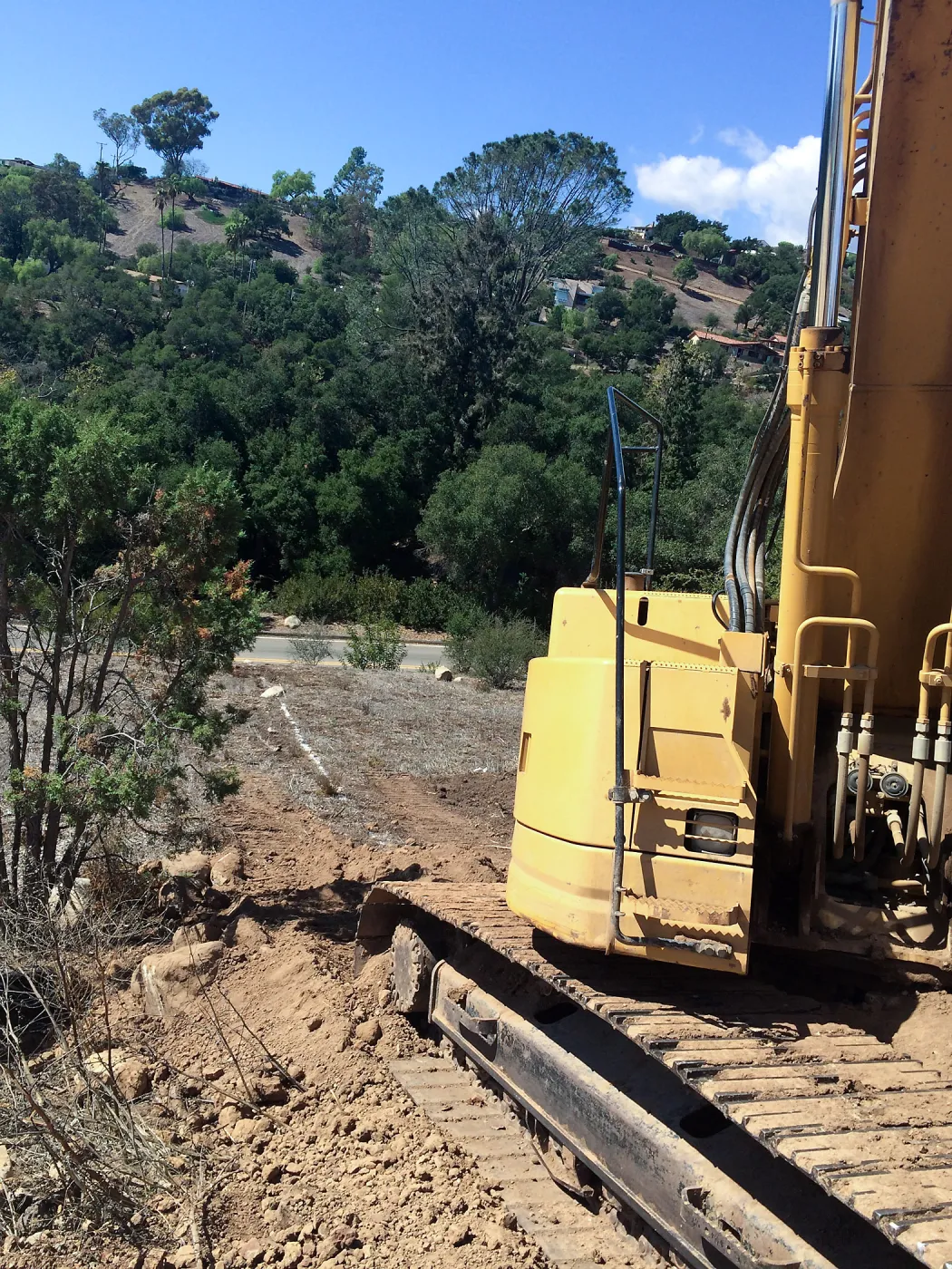 Pritzlaff Conservation Center construction, Installation of sewer line, west slope