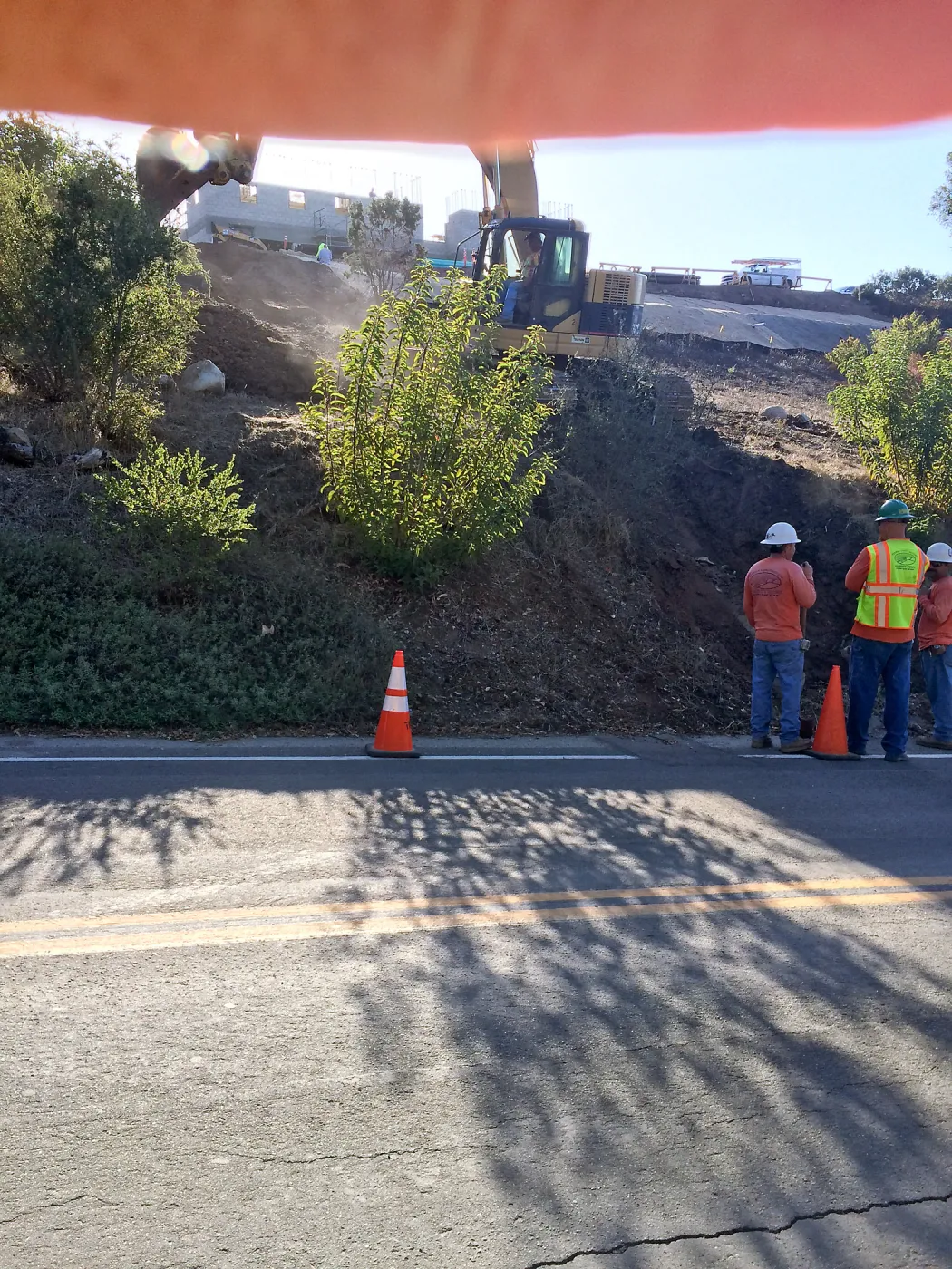 Pritzlaff Conservation Center construction, Installation of sewer line, west slope