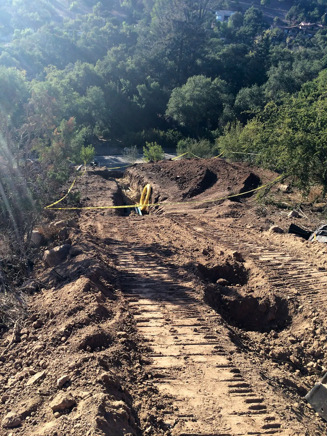 Pritzlaff Conservation Center construction, Installation of sewer or water line PCC to Mission Canyon