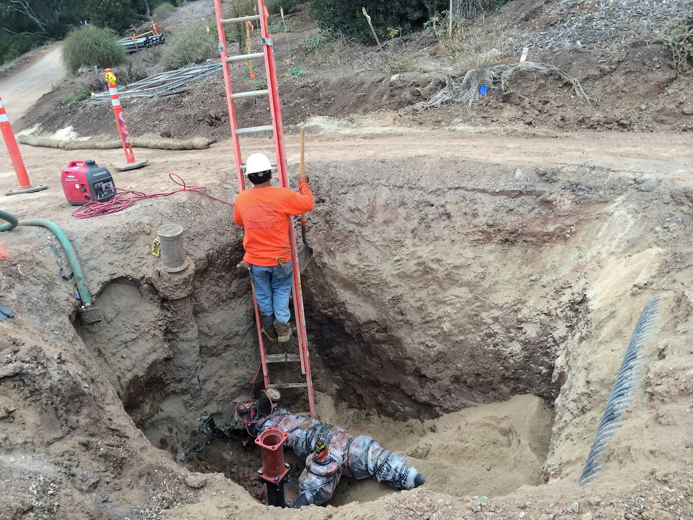 Pritzlaff Conservation Center construction, Installing backflow valve