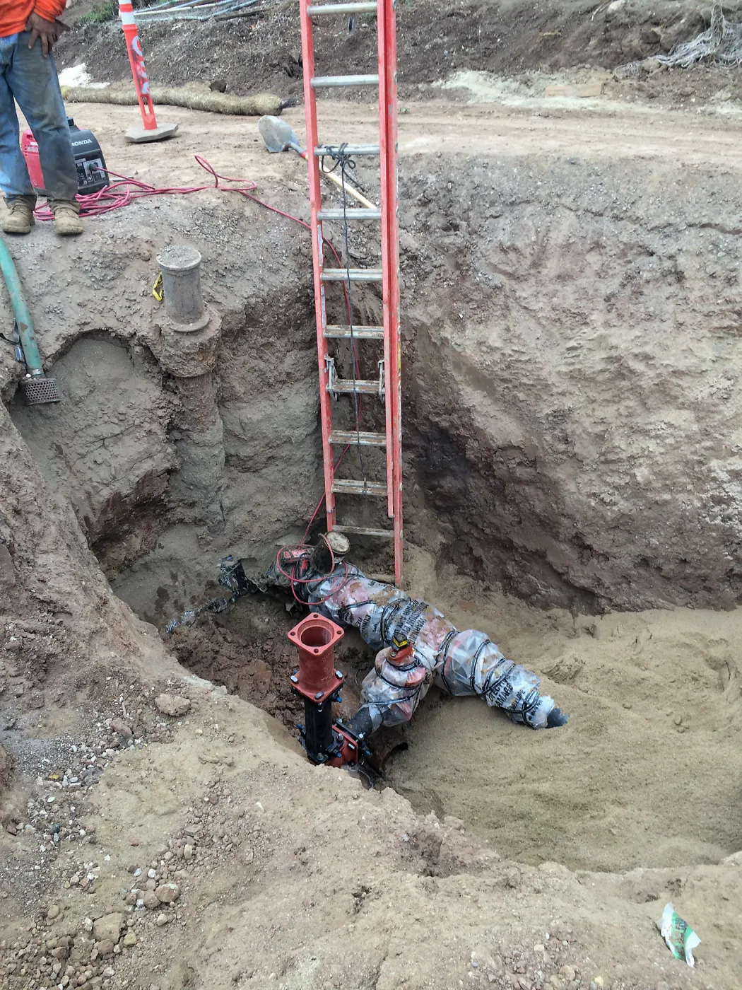 Pritzlaff Conservation Center construction, Installing backflow valve