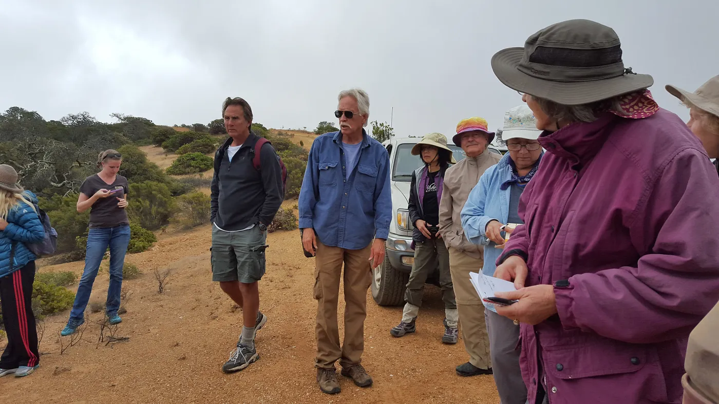 Santa Cruz Island Trip, group with Steve Juank (Diana Blanchard, Kate Davis, Rick Zelazny, Steve Junak, Irene Lam, Larry Disharoon, Diane Galvan, Diane Fox)