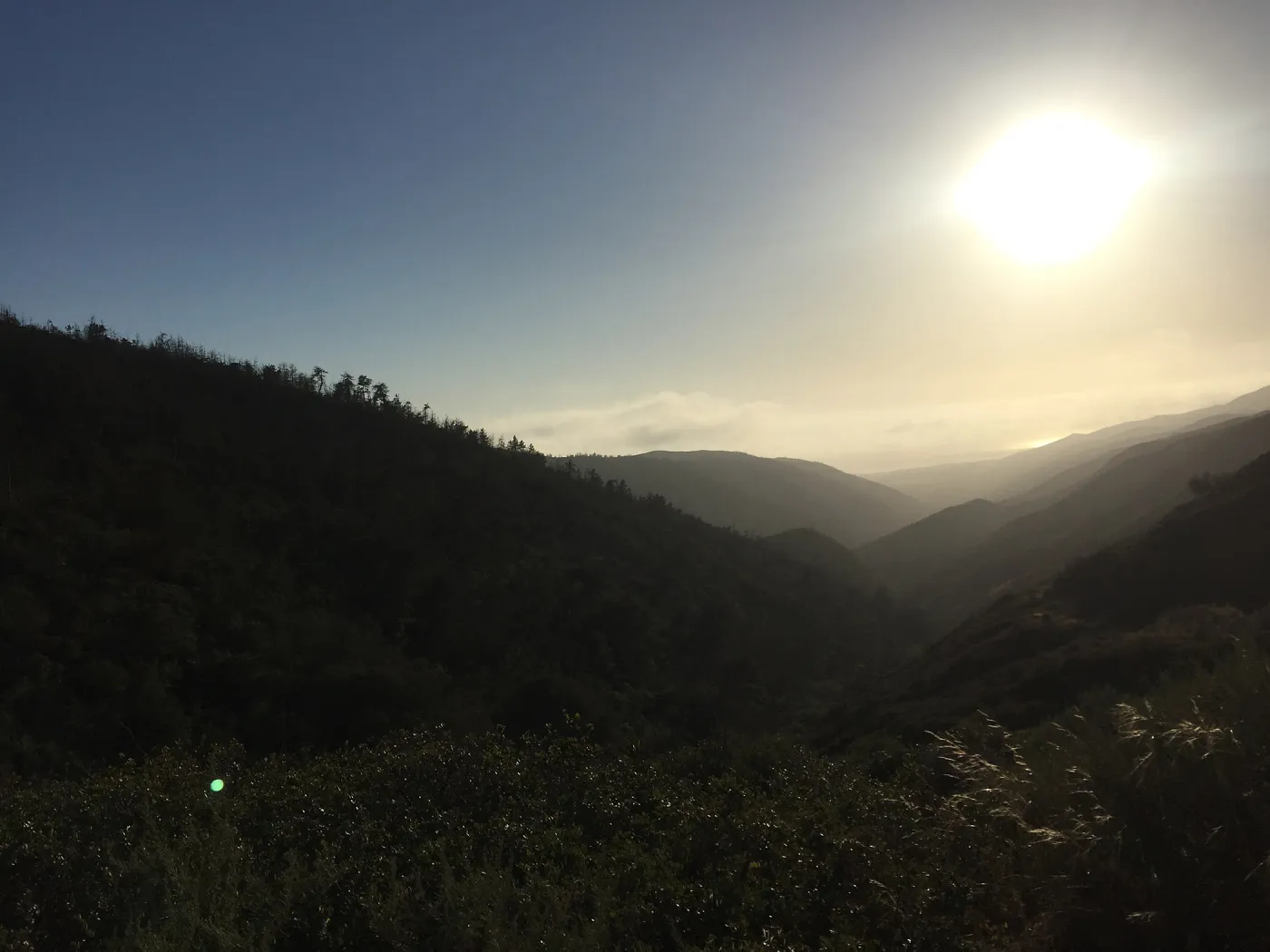 Santa Cruz Island Trip, sun going down over mountains