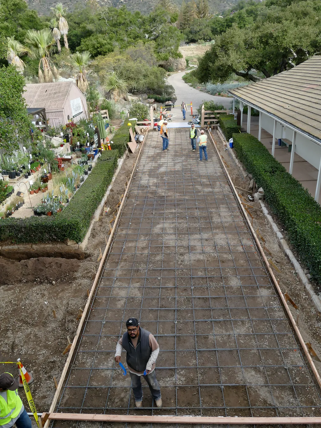 Courtyard renovation, preparing to pour concrete