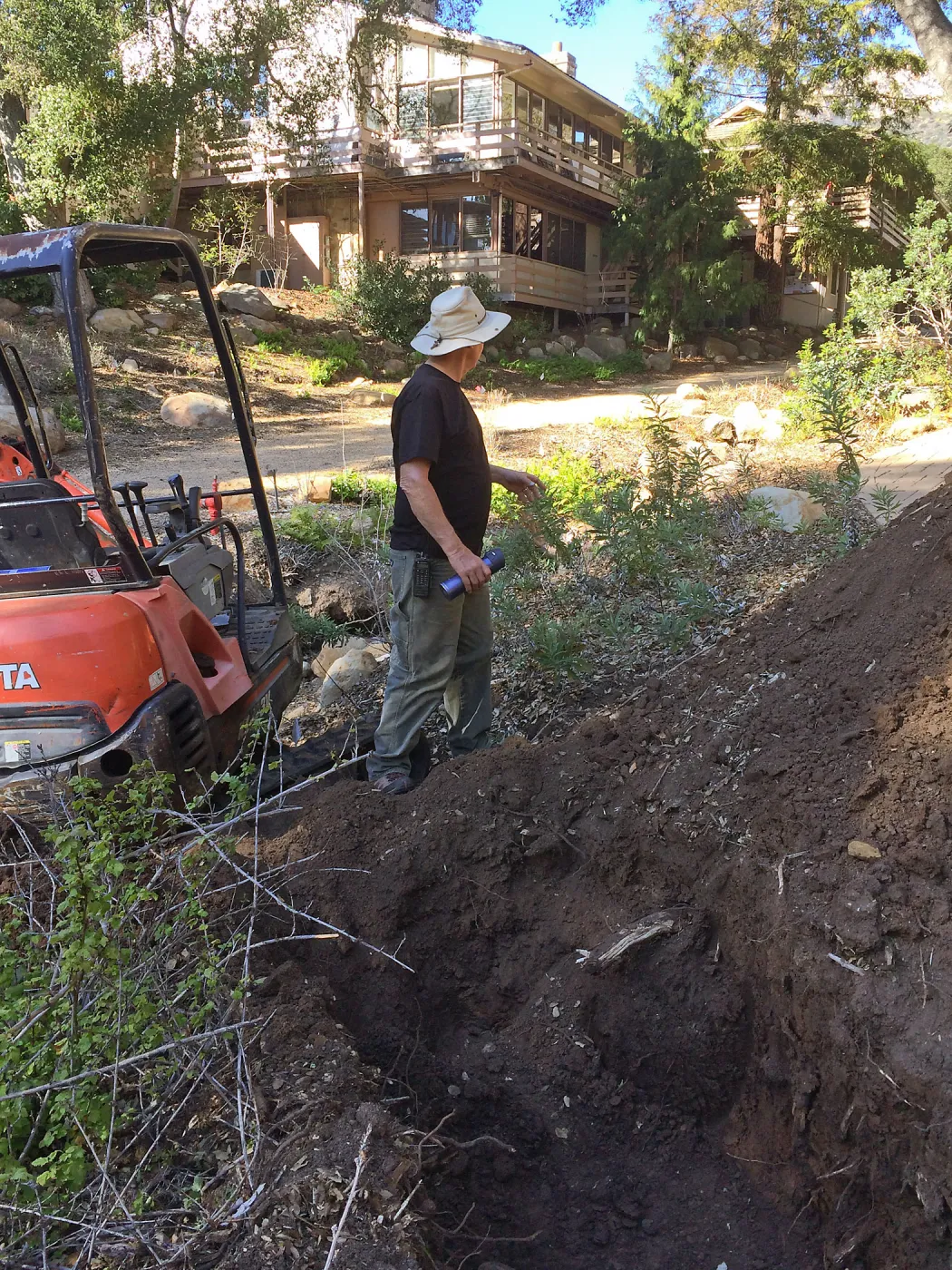 Power and data conduit being installed in the Arroyo Section