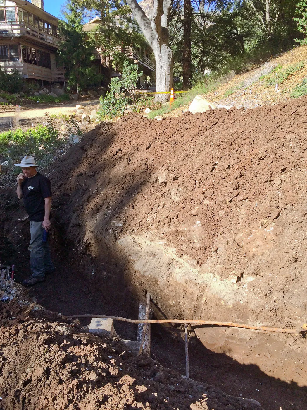 Power and data conduit being installed in the Arroyo Section
