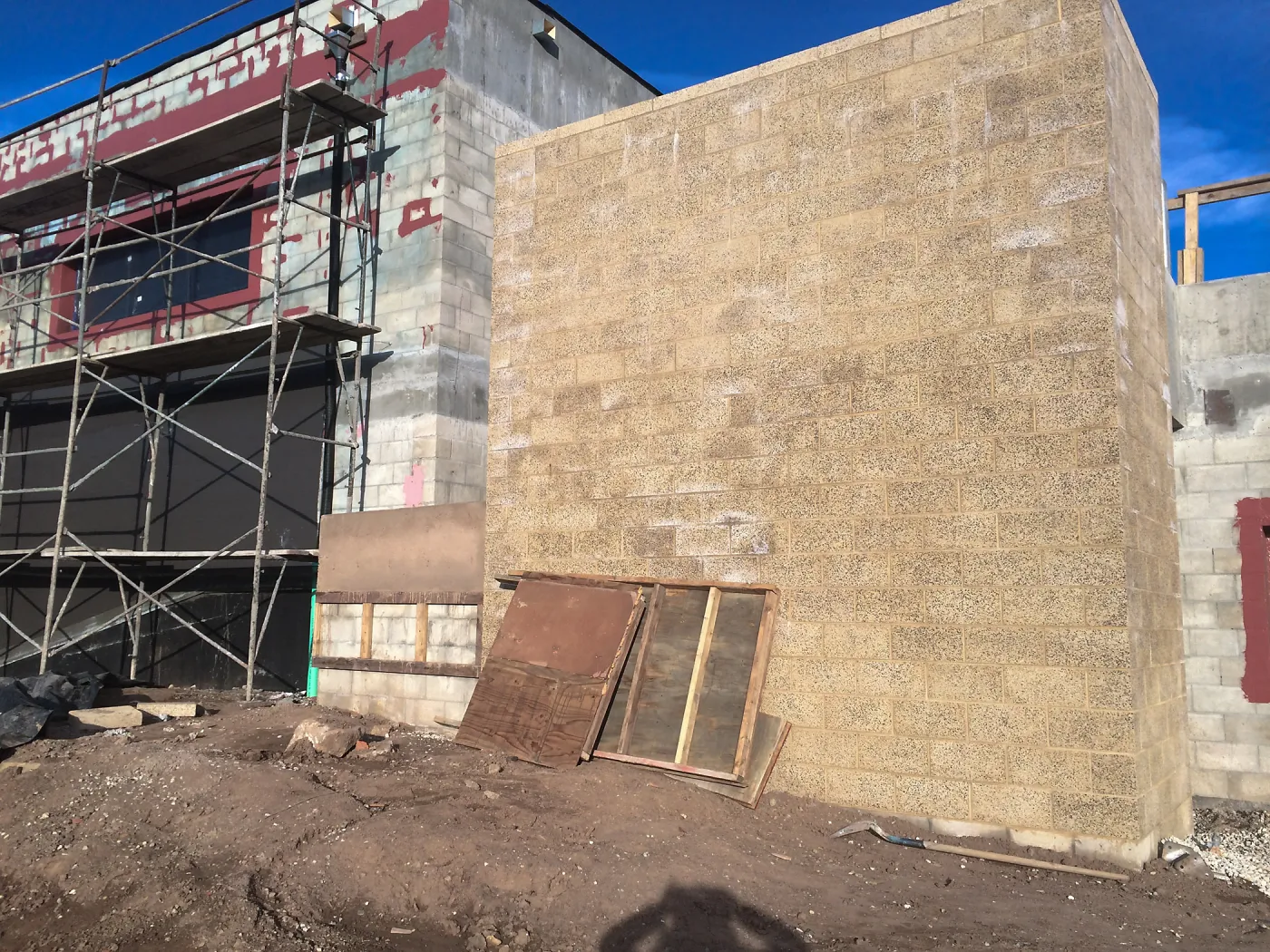 Construction of Prtizlaff Conservation Center, southwest corner exterior