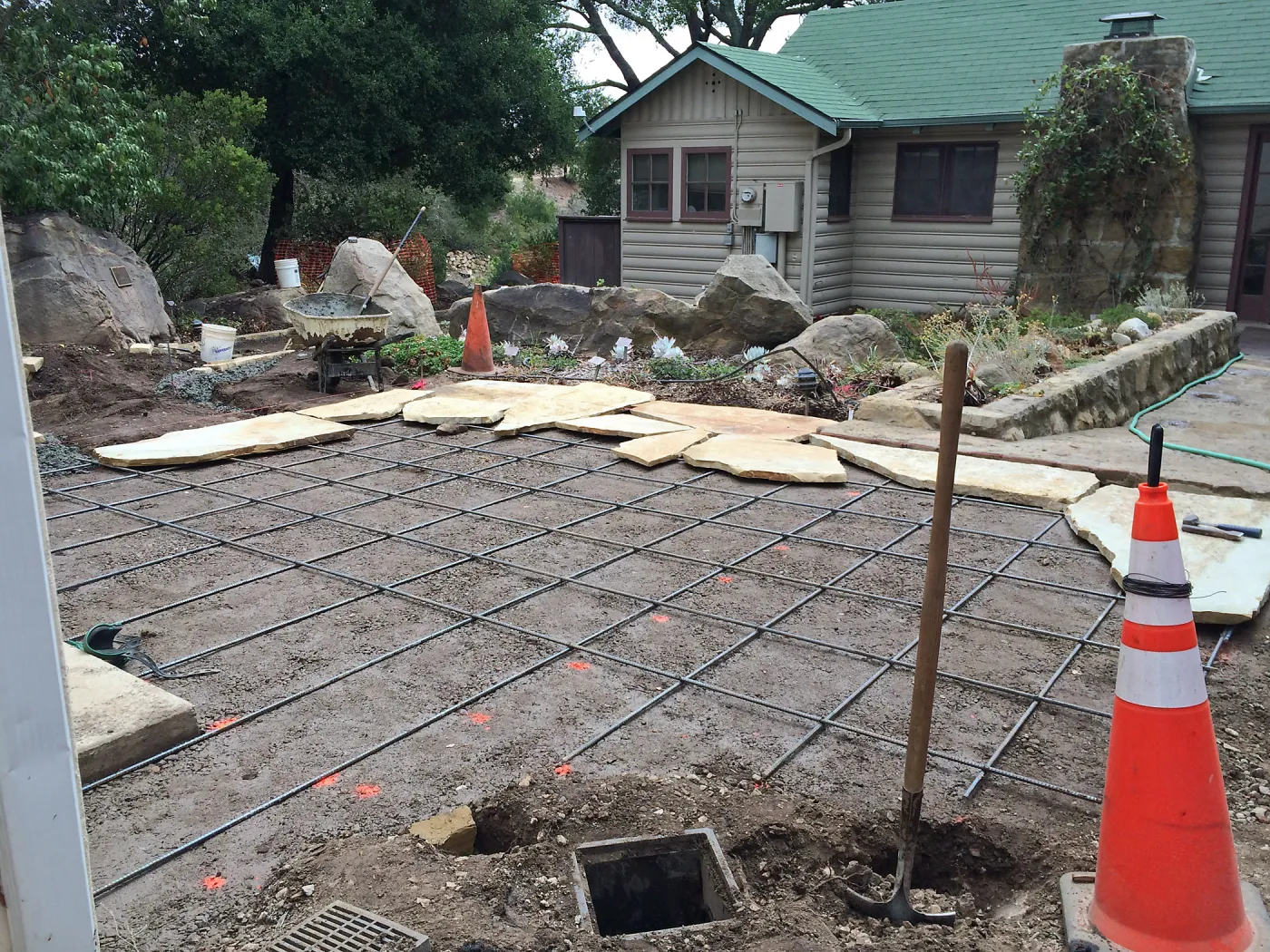Flagstone area installation, Water Wise Home Garden