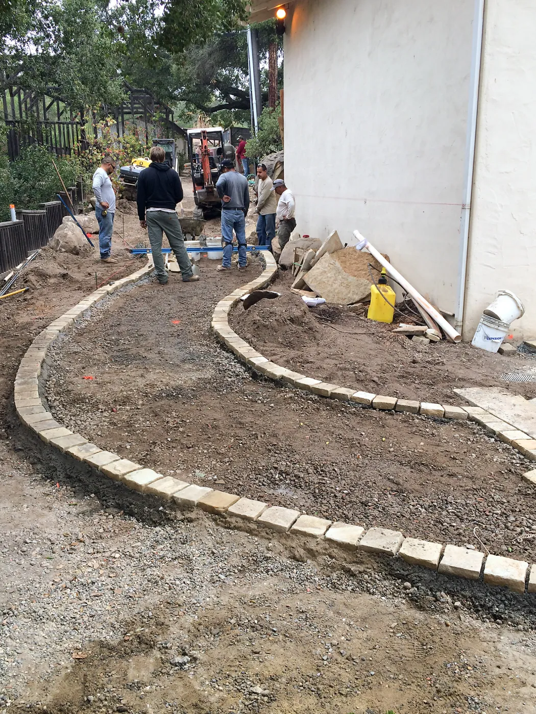 Preparing new path to Cottage and Water Wise Home Garden