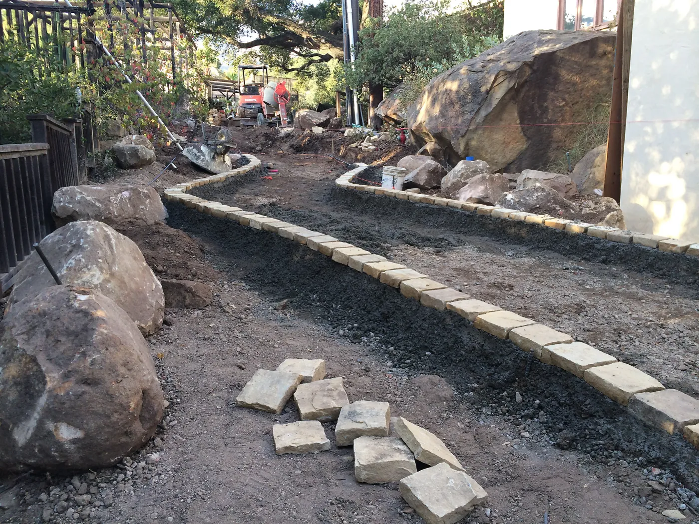 Preparing new path to Cottage and Water Wise Home Garden